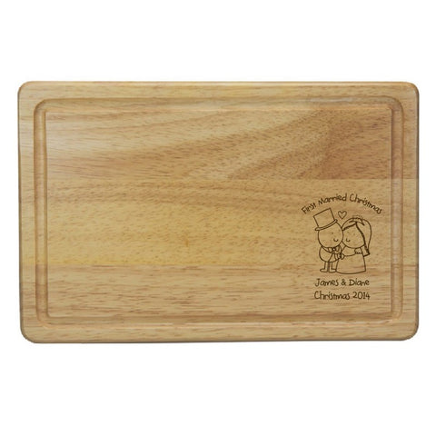 Chilli & Bubble's Married Christmas Rectangle Wooden Chopping Board