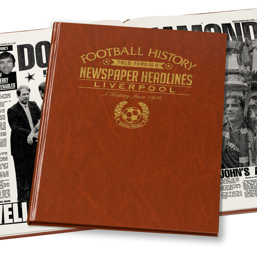 Liverpool Newspaper Book - Brown Leatherette