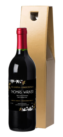 French AC Christmas Snowflakes Red Wine in a Gold Box