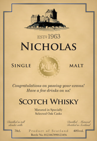 Generic Labels for Single Malt Whisky (Pack of 2)