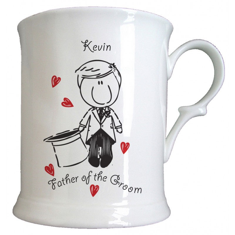 Graffiti Wedding Character Bone China Half Pint Tankard