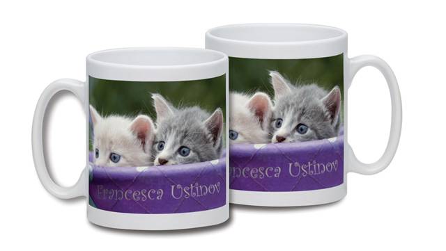 Personalised Peeking Kittens Mug