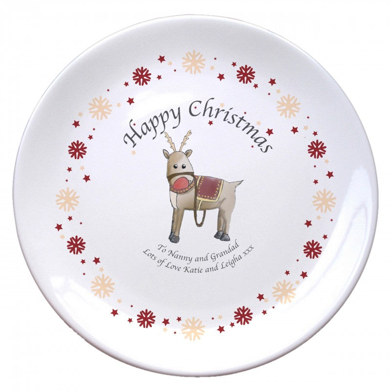 Reindeer & Snowflake 8" Bone China Coupe Plate