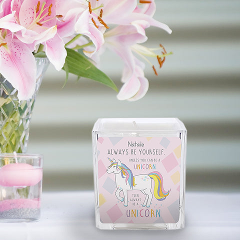 Always Be A Unicorn Square Scented Candle