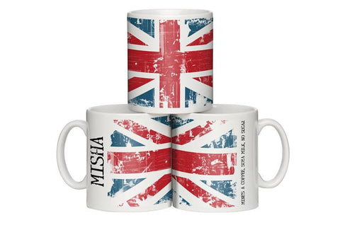 Personalised Grunge Style Union Jack Mug