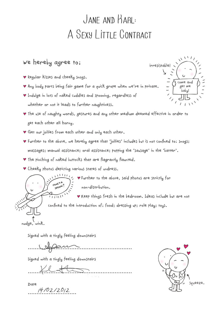 Chilli & bubble's Sexy Little Contract Un-Framed