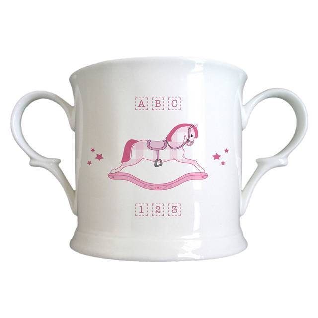 Pink Rocking Horse Bone China Loving Cup