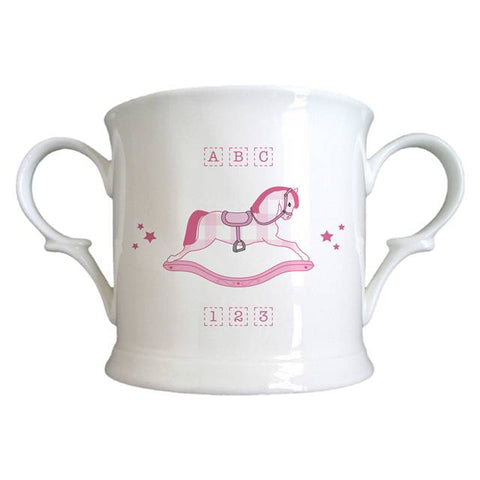 Pink Rocking Horse Bone China Loving Cup