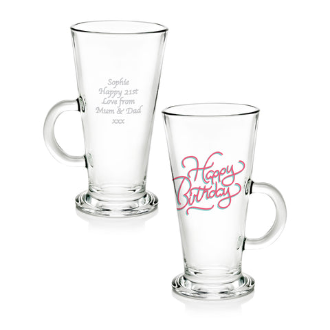 Happy Birthday Glass Latte Mug
