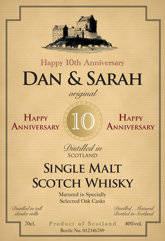 Anniversary Labels for Single Malt Whisky (Pack of 12)