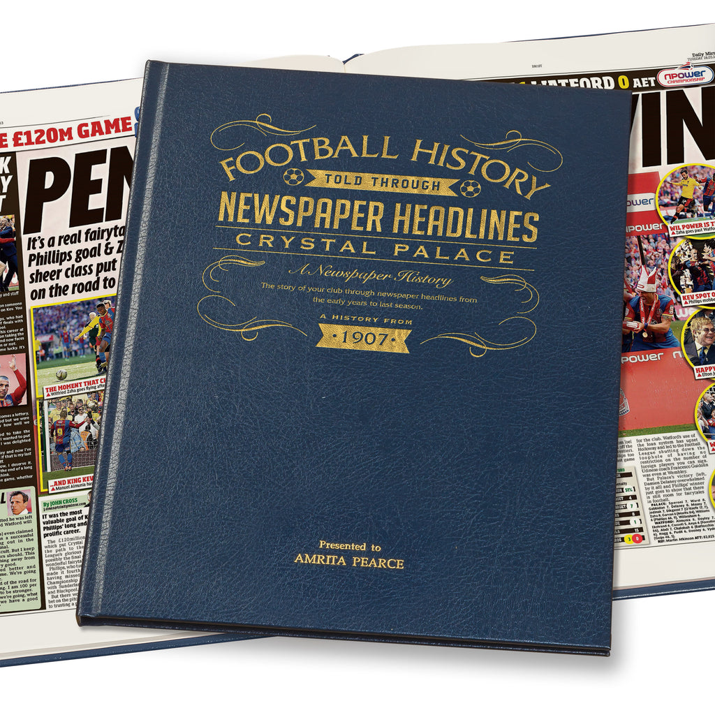 Crystal Palace Football Newspaper Book Leather Blue Cover