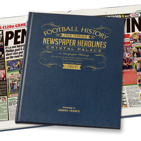 Crystal Palace Football Newspaper Book Leather Blue Cover