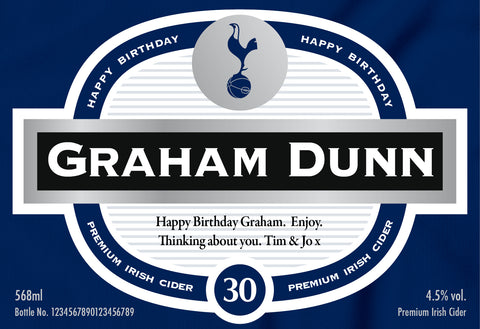 Spurs Birthday Labels for Cider
