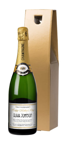 Elegant Mother's Day Champagne in a Gold Gift box