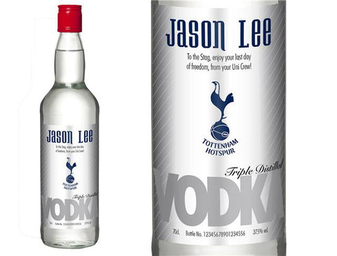 Spurs Silver Personalised Vodka