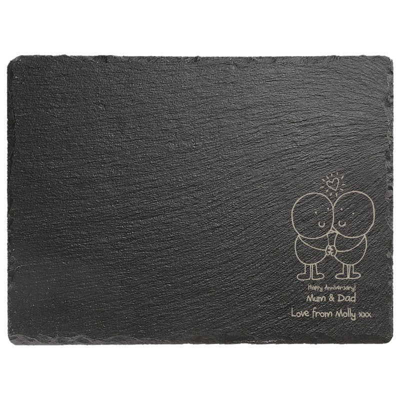 Chilli & Bubbles Anniversary Rectangle slate cheese board