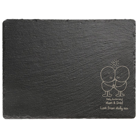 Chilli & Bubbles Anniversary Rectangle slate cheese board