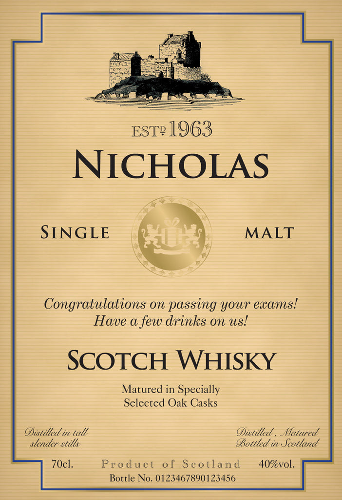 Generic Labels for Single Malt Whisky (Pack of 12)