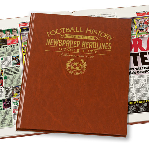 Stoke City Newspaper Book - Brown Leatherette (Colour Pages)
