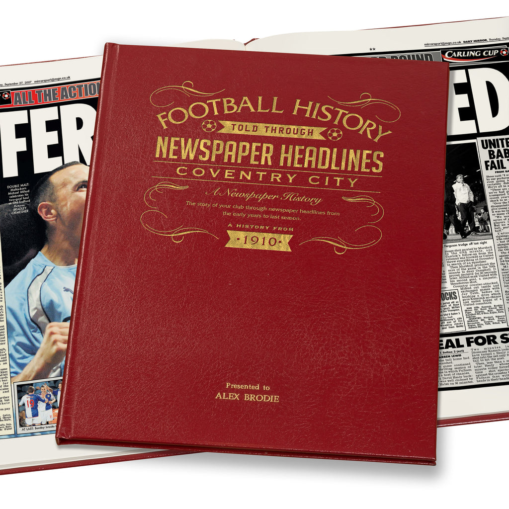 Coventry Football Newspaper Book - Leather Red Cover