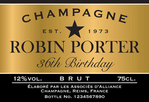 Birthday Black Labels for Champagne