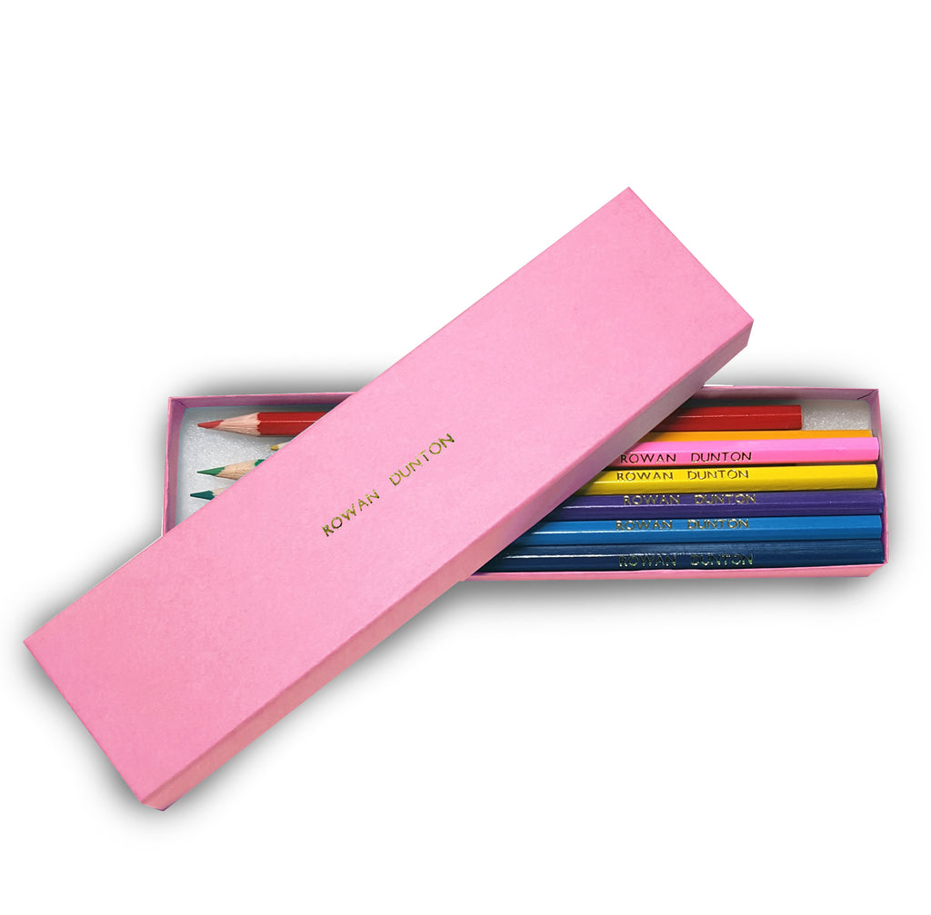 12 Colouring Pencils in a Pink Box