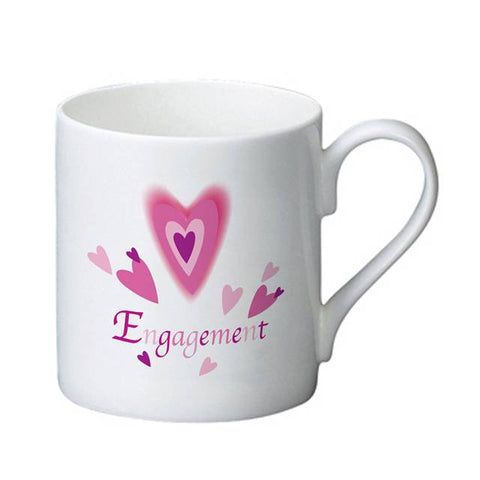 Red Hearts Engagement Bone China Mug