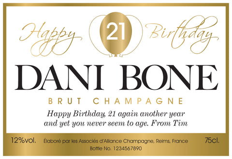 Balloon Birthday Champagne in a silk lined Gift Box