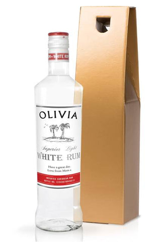 White Rum in a Gold Gift Box