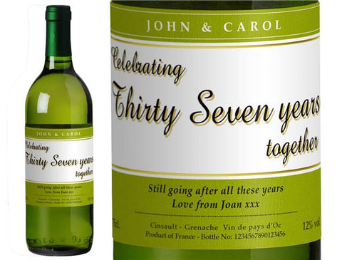 Any Anniversary Personalised White Wine