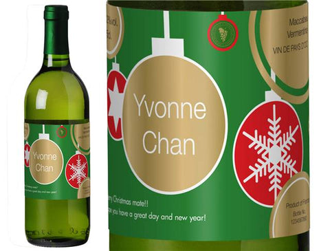 Christmas Personalised White Wine