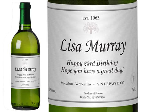 Classic Personalised White Wine