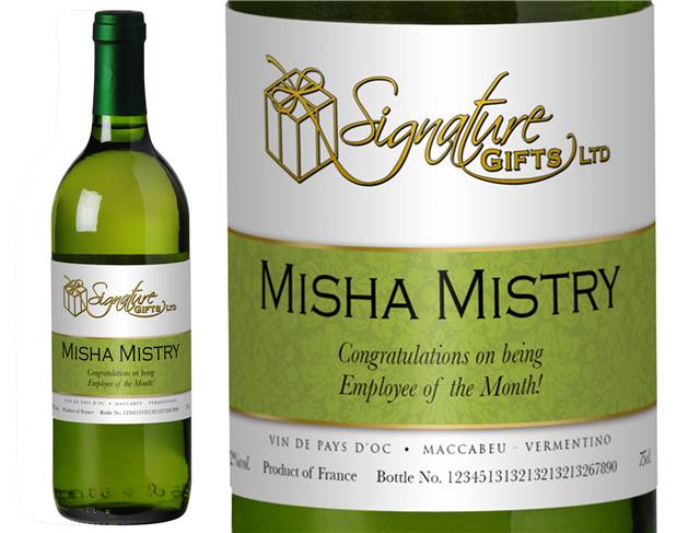 Corporate Ribbon Personalised White Wine