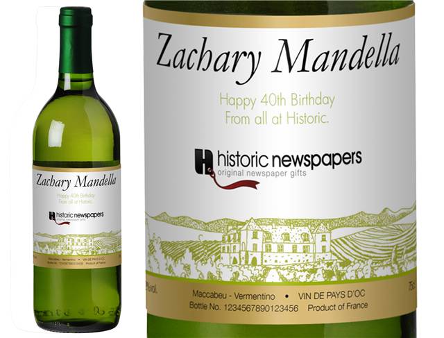 Corporate Vineyard Personalised White Wine