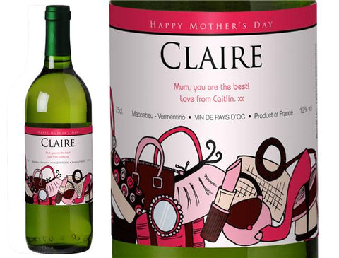 Mother's Day Accessories Personalised White Wine