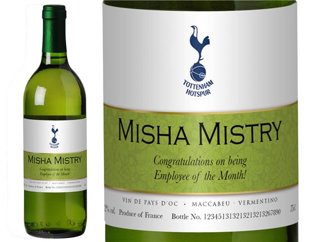Spurs Ribbon Personalised White Wine