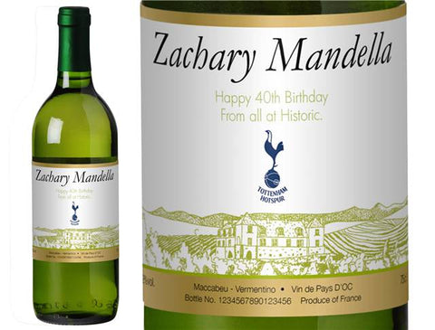 Spurs Vineyard Personalised White Wine