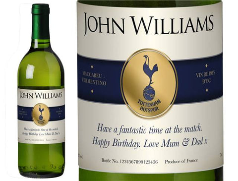 Spurs Blue Personalised White Wine