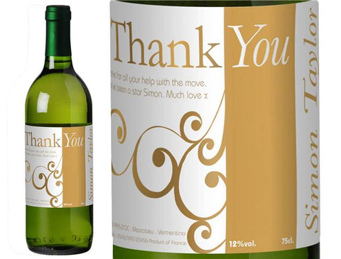 Swirls to say Thank You Personalised White Wine