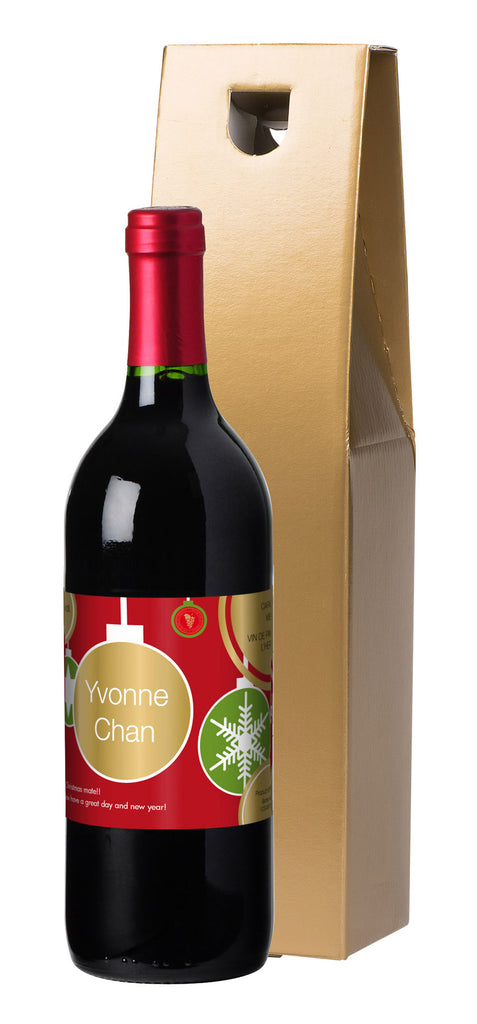 French VdP Christmas Red Wine in a Gold Gift Box
