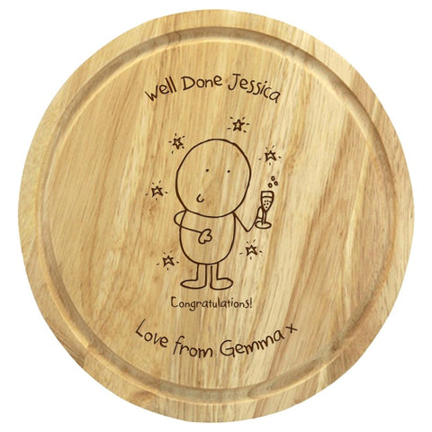 Chilli & Bubble's Congratulations round chopping board