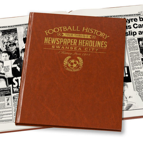 Swansea City Newspaper Book - Brown Leatherette