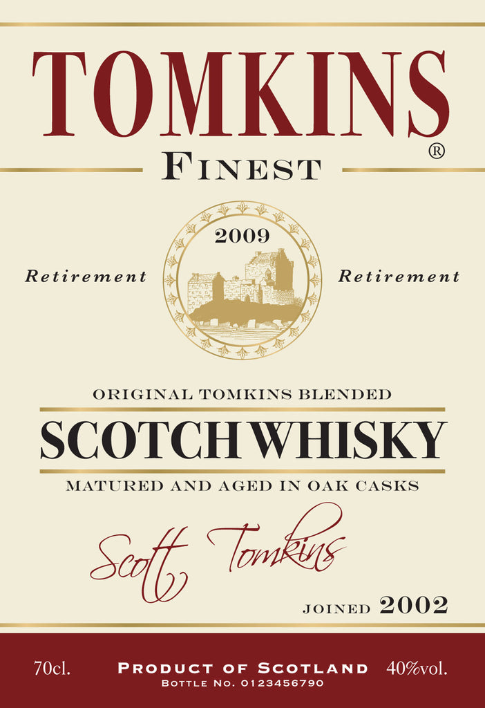 Retirement Gifts Labels for Blended Whisky