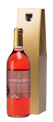 French VdP Christmas Baubles Rosé Wine in a Gold Box
