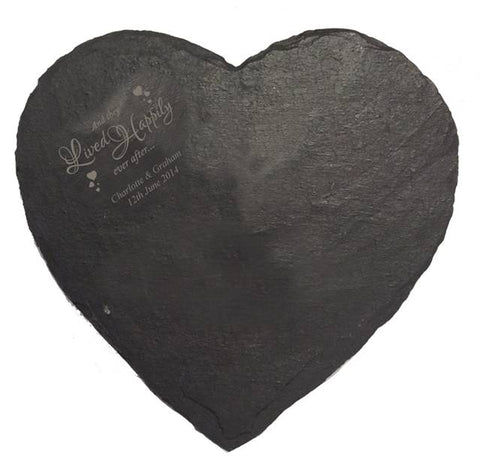 Happily Ever After Heart Slate Cheese Board