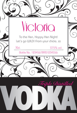 Swirls Labels for Vodka (Pack of 2)