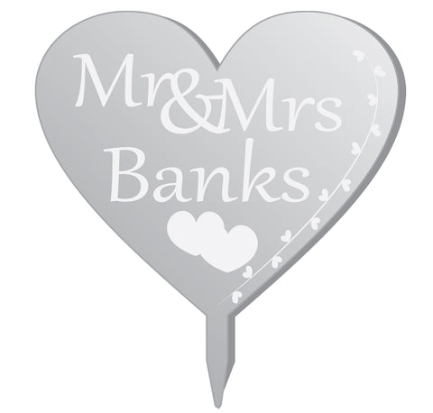 Mr and Mrs Mirrored Cake Topper