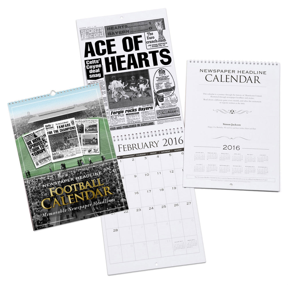 Hearts FC A4 Calendar