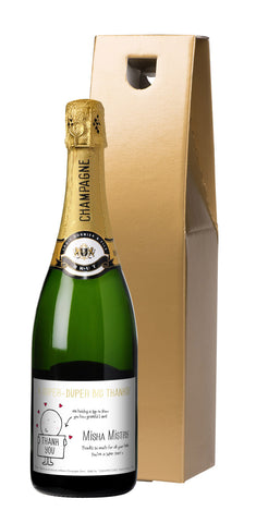 Chilli & Bubble's Thank You Champagne in a Gold Gift box