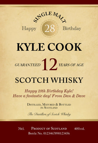 Birthday 12 Year Old Malt Whisky in a Silk-lined box